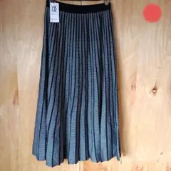 ●【新品】MICHEL KLEIN 千鳥ジャガードニットプリーツスカート