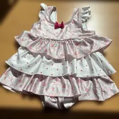 女の子用 花柄 フリル 水着 95