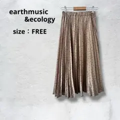 earthmusic&ecology ドットプリーツスカート ウエストゴム【F】
