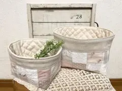 ハンドメイド　布バスケット　布小物入れ　ミニサイズ5個×3セット ハンドメイド 布バスケット 布小物入れ ミニサイズ5個×3セット - メルカリ