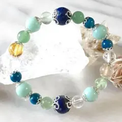 ☆癒し ポジティブ 金運 恋愛でも☆ラピスラズリ&etc.ブレスレット　天然石