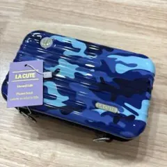 【新品未使用】LA CUTE 3wayミニトランクポーチ　ブルー　迷彩のサムネイル