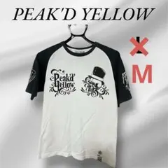 【美品】 Yellow スカル柄Tシャツ バイカー系 Mのサムネイル