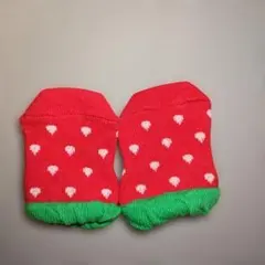 いちご柄 ベビー靴下 6-12ヶ月（7-9㌢）