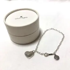 クレージュ　シルバー製　ブレスレット　ハート＆ロゴモチーフ　16.5cm