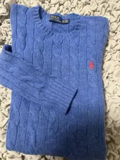 Polo Ralph Lauren ケーブルニットセーター XS 青