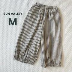 【週末限定価格】美品 サンバレー : コットンリネン バルーンパンツ ストライプのサムネイル