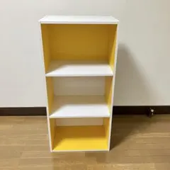 レア　昭和レトロ　3段カラーボックス・棚・本棚・イエローホワイト 2026年最新】カラーボックス 3段 昭和レトロの人気アイテム - メルカリ