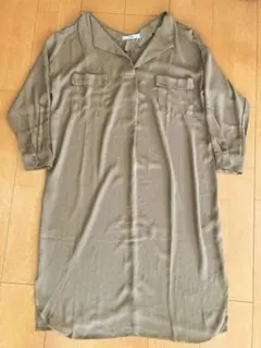 シャツワンピ　GRLフリーサイズ カーキ色 オリーブ色