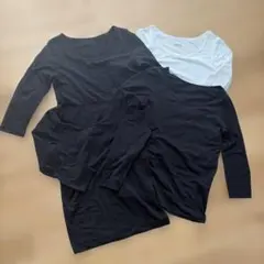 ユニクロ　ヒートテック4枚セット 110cm 長袖　黒　白