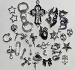 No.817 ネイルパーツ　まとめ売り　デコパーツ　カボション　シルバー