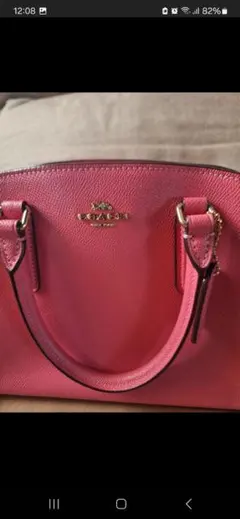 COACH ハンドバッグ ドーム型 ピンク バイカラー - メルカリ