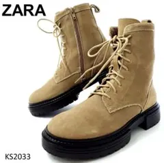 ザラ　極美品　使用1回　トラックソール　サイドジップ　スエード　EU36