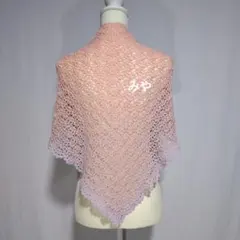 三角ショール 手編みショール 約152×約60　約123g