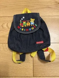 ★未使用★ミキハウス デニムリュック 刺繍 プッチー 列車 100日 汽車のサムネイル