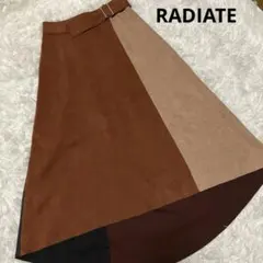 RADIATE ロングスカート　フェイクスエード　3色使い　siz38M相当