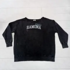 earth 古着風トレーナー チャコールグレー