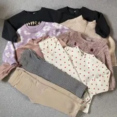 冬用・裏起毛　トレーナーセット（バニー・ゼブラ柄）　セットアップ　合計１０点