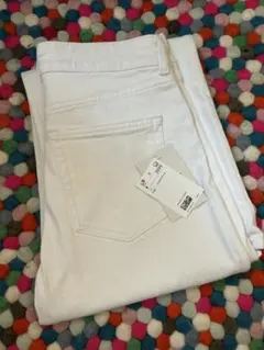 H&M ワイドハイウエストデニム ホワイト 白 36 新品のサムネイル