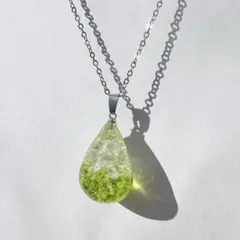 1887.スワロ入り♡ しずく型レジンネックレス♡ - メルカリ