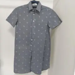 Ne-net 猫柄シャツ半袖 グレー