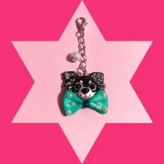 黒色チワワ犬のマスクチャーム♡