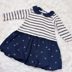 ラブ&ピース&マネー　バルーンスカートワンピース　90 ネイビー　新品タグ付