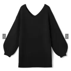 GRL シャギーニットミニワンピース dr413 F ブラック ボリューム袖