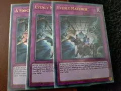 写真は3枚ですが、1枚です。Evenly Matched 拮抗勝負トラップカード