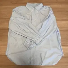 【美品】オーバーサイズ 長袖シャツ ライトブルー 無地 フリーサイズ