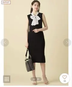 ROYAL PARTY ドットリボン付ノースリーブワンピースのサムネイル