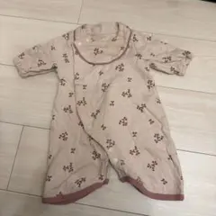 花柄ロンパース ベージュ 50〜60cm