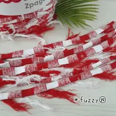 fuzzy⑲ウーリーレッド✰ズパゲッティ♢ボーダー♢Tシャツヤーン