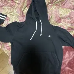 Champion ブラック パーカー フード付き