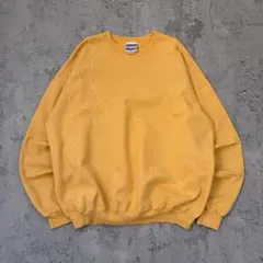 90s【Hanes】ヘインズ（XL）無地スウェット＊マスタード＊肉厚＊裏起毛