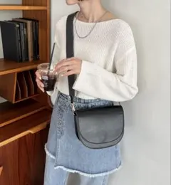 DISCOAT バイカラーフラップショルダーバッグ