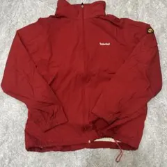 90s Timberland ナイロンジャケット 裏地フリース レッド ロゴ