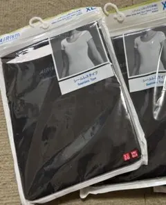 UNIQLO ユニクロ エアリズム UネックT 半袖 ブラック XL 2枚セット