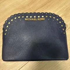 MICHAEL KORS ネイビー ラウンドポーチ　タバコポーチのサムネイル