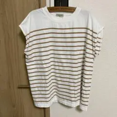 Samansa Mos2 ストライプ 半袖Tシャツ
