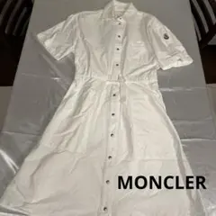 MONCLER ホワイト シャツワンピース 半袖