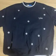 Keboz 花柄刺繍 トレーナー XL ネイビー