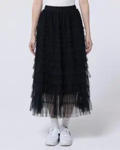 チュールティアードフリルスカート