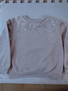 H&M スパンコール 裏起毛トレーナー 122/128