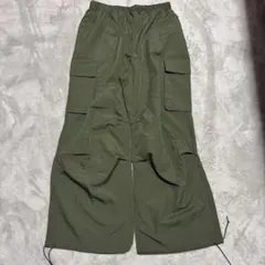 カーゴパンツ ワイドパンツ カーキ