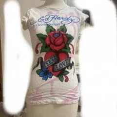 Ed Hardy 半袖Tシャツ ホワイト クロスモチーフ - メルカリ
