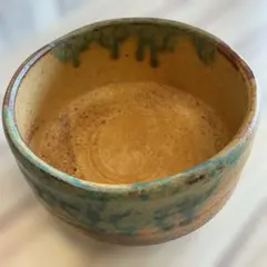 抹茶碗　茶道具　緑色の模様　茶碗のサムネイル