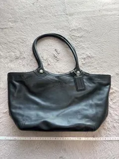 coach黒 レザートートバッグ 約25cm x 25cm