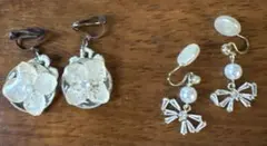 白紫陽花のイヤリング