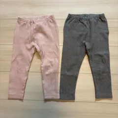 UNIQLO ベビーレギンス 90cm 2色セット ピンク・グレー